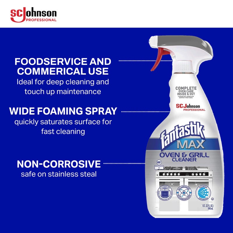 SC Johnson Professional Fantastik Max Oven & Grill Cleaner Spray, Cleans Inside and Out, 32 Fl Oz - Image 3